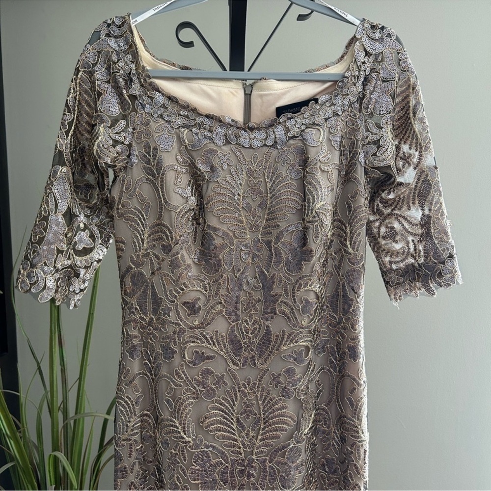 Tadashi Shoji Jemison Sequin Embroidered Gown, Size 8. - Picture 8 of 14
